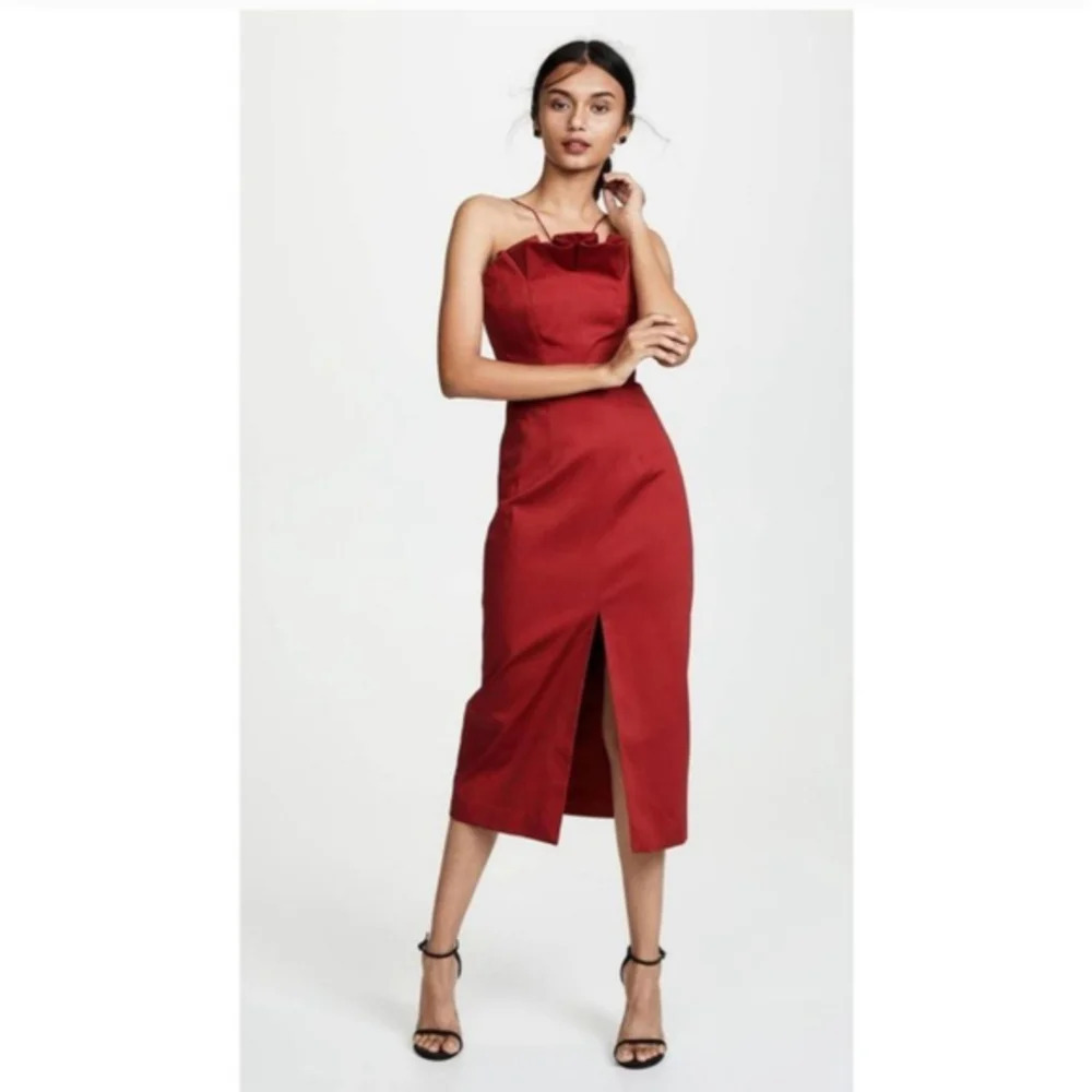 C/MEO Collective Red Only You Midi Dress Size L